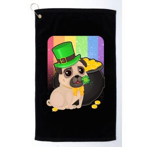 St Patrick's Pug Pot Of Gold Platinum Collection Golf Towel