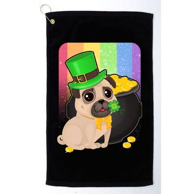St Patrick's Pug Pot Of Gold Golf Towel
