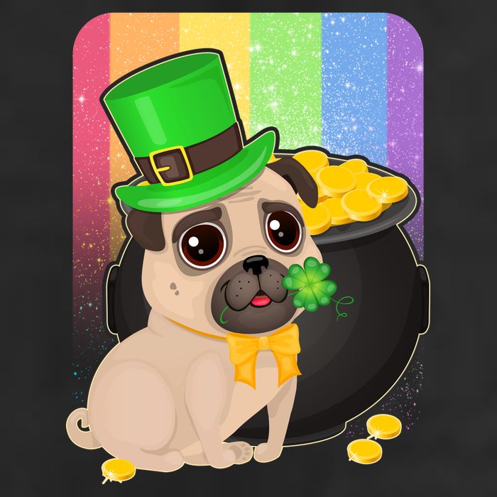 St Patrick's Pug Pot Of Gold Golf Towel