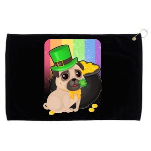 St Patrick's Pug Pot Of Gold Grommeted Golf Towel