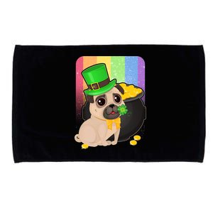 St Patrick's Pug Pot Of Gold Microfiber Hand Towel