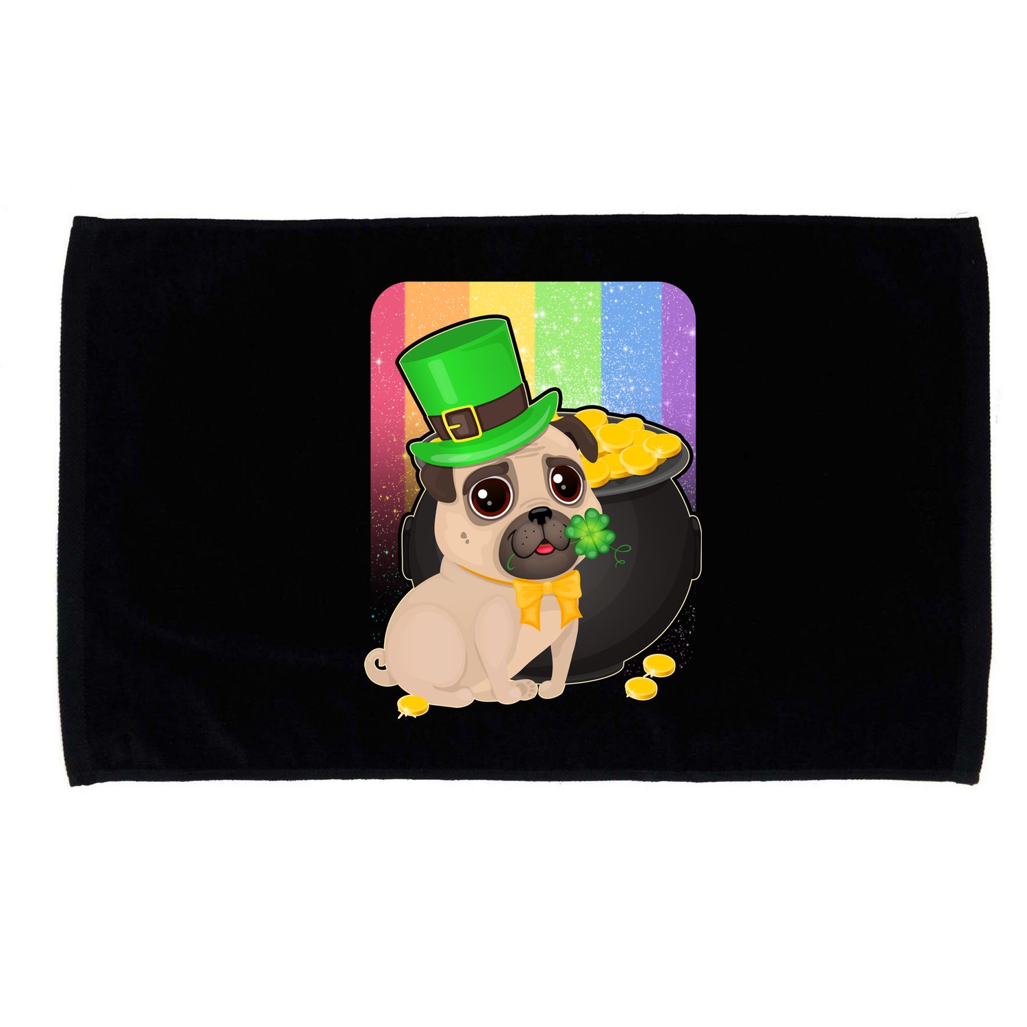 St Patrick's Pug Pot Of Gold Microfiber Hand Towel