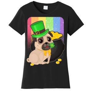 St Patrick's Pug Pot Of Gold Women's T-Shirt