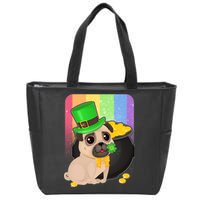 St Patrick's Pug Pot Of Gold Zip Tote Bag