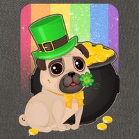 St Patrick's Pug Pot Of Gold Cotton Canvas Backpack