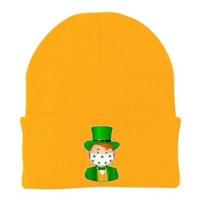 St Pattys Day Quarantine Leprechaun Masked Knit Cap Winter Beanie