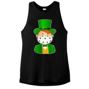 St Pattys Day Quarantine Leprechaun Masked Ladies PosiCharge Tri-Blend Wicking Tank