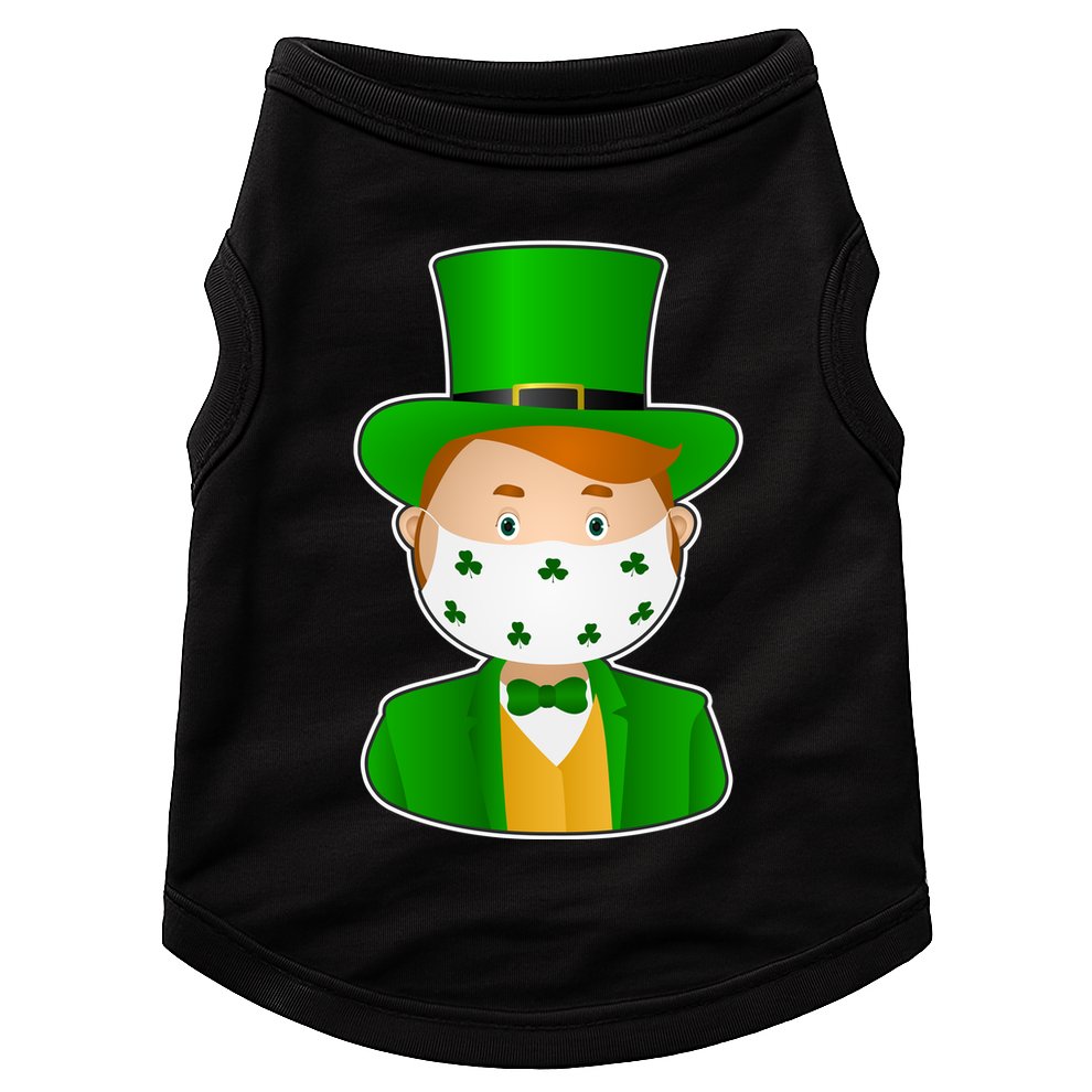 St Pattys Day Quarantine Leprechaun Masked Doggie Tank