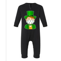 St Pattys Day Quarantine Leprechaun Masked Infant Fleece One Piece