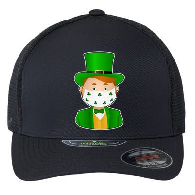 St Pattys Day Quarantine Leprechaun Masked Flexfit Unipanel Trucker Cap