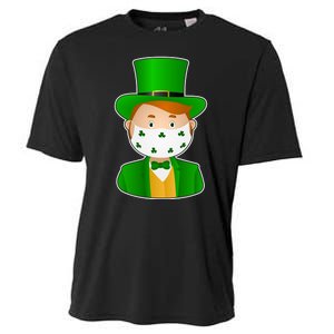 St Pattys Day Quarantine Leprechaun Masked Cooling Performance Crew T-Shirt