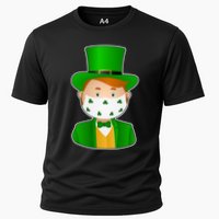 St Pattys Day Quarantine Leprechaun Masked Cooling Performance Crew T-Shirt