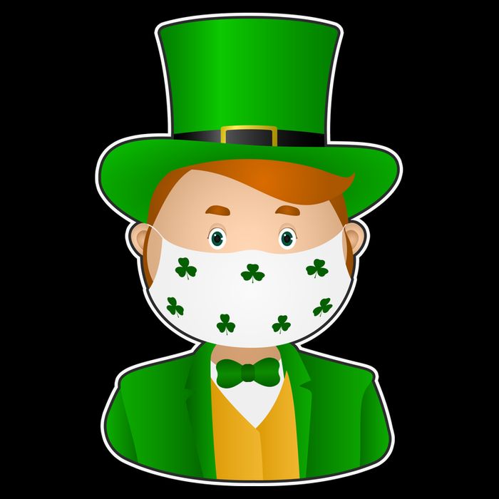 St Pattys Day Quarantine Leprechaun Masked Cooling Performance Crew T-Shirt