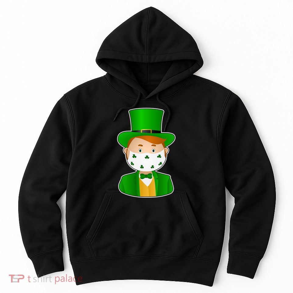 St Pattys Day Quarantine Leprechaun Masked Hoodie