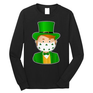 St Pattys Day Quarantine Leprechaun Masked Long Sleeve Shirt