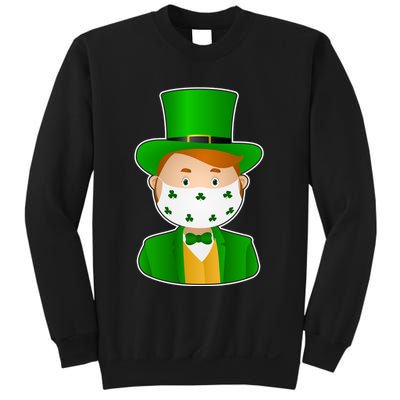 St Pattys Day Quarantine Leprechaun Masked Sweatshirt
