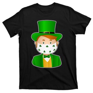 St Pattys Day Quarantine Leprechaun Masked T-Shirt