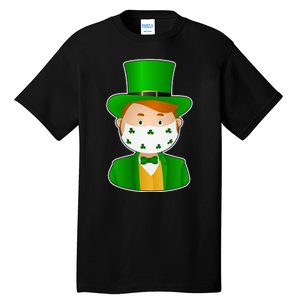 St Pattys Day Quarantine Leprechaun Masked Tall T-Shirt