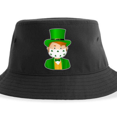 St Pattys Day Quarantine Leprechaun Masked Sustainable Bucket Hat