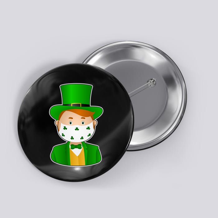 St Pattys Day Quarantine Leprechaun Masked Button