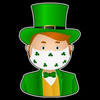 St Pattys Day Quarantine Leprechaun Masked Button