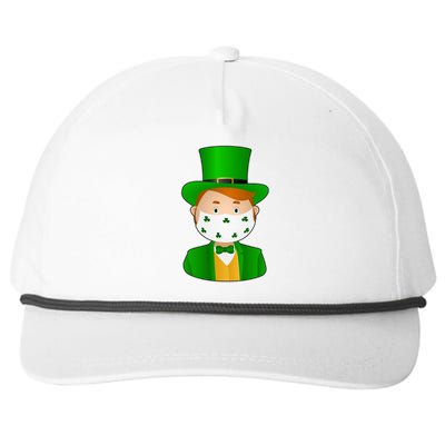 St Pattys Day Quarantine Leprechaun Masked Snapback Five-Panel Rope Hat