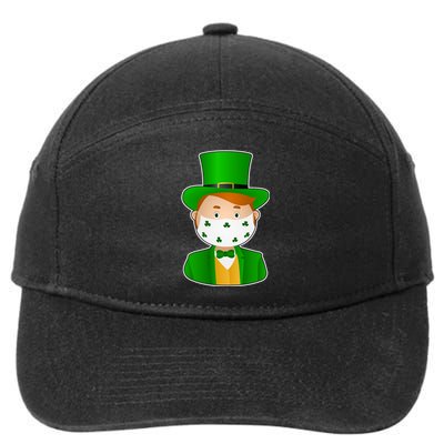 St Pattys Day Quarantine Leprechaun Masked 7-Panel Snapback Hat