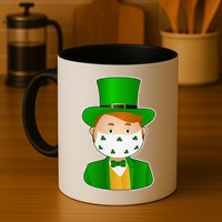 St Pattys Day Quarantine Leprechaun Masked Mug