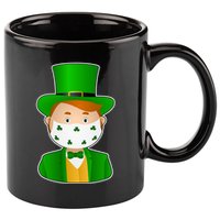 St Pattys Day Quarantine Leprechaun Masked 11oz C Handle Ceramic Mug