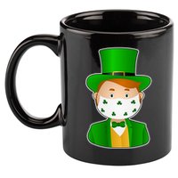 St Pattys Day Quarantine Leprechaun Masked 11oz C Handle Ceramic Mug