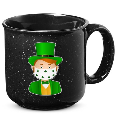 St Pattys Day Quarantine Leprechaun Masked 15oz Campfire Ceramic Mug