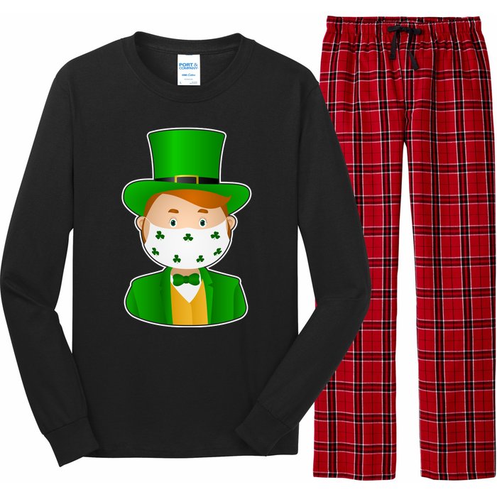 St Pattys Day Quarantine Leprechaun Masked Long Sleeve Pajama Set