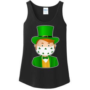 St Pattys Day Quarantine Leprechaun Masked Ladies Essential Tank