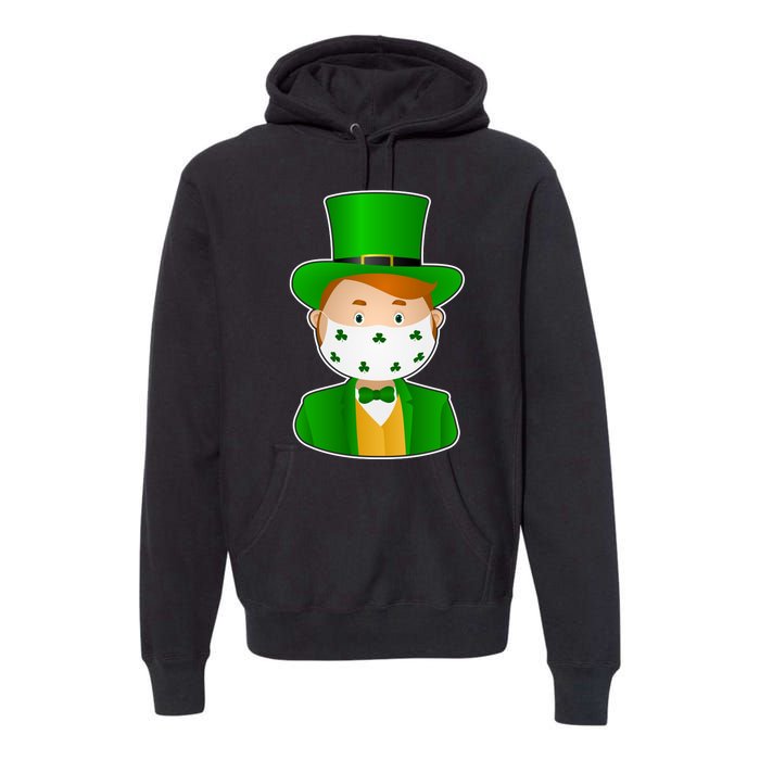 St Pattys Day Quarantine Leprechaun Masked Premium Hoodie