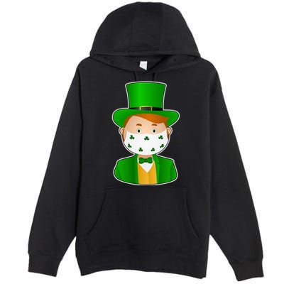St Pattys Day Quarantine Leprechaun Masked Premium Pullover Hoodie