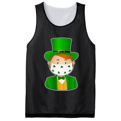 St Pattys Day Quarantine Leprechaun Masked Mesh Reversible Basketball Jersey Tank