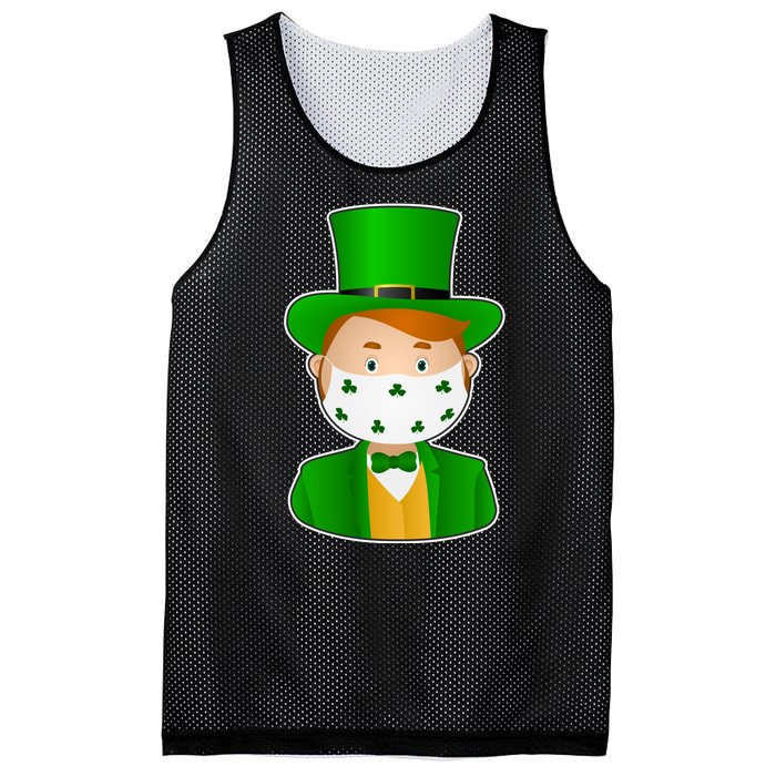 St Pattys Day Quarantine Leprechaun Masked Mesh Reversible Basketball Jersey Tank