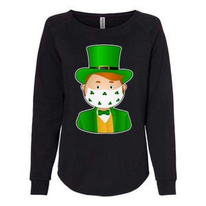 St Pattys Day Quarantine Leprechaun Masked Womens California Wash Sweatshirt