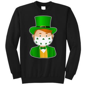 St Pattys Day Quarantine Leprechaun Masked Tall Sweatshirt