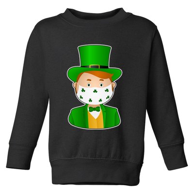 St Pattys Day Quarantine Leprechaun Masked Toddler Sweatshirt