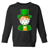 St Pattys Day Quarantine Leprechaun Masked Toddler Sweatshirt