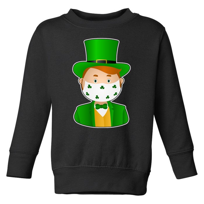 St Pattys Day Quarantine Leprechaun Masked Toddler Sweatshirt