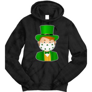 St Pattys Day Quarantine Leprechaun Masked Tie Dye Hoodie