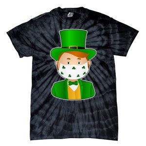 St Pattys Day Quarantine Leprechaun Masked Tie-Dye T-Shirt