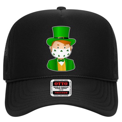 St Pattys Day Quarantine Leprechaun Masked Trucker Hat