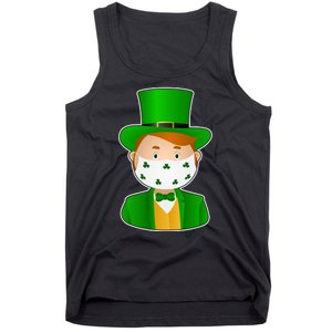 St Pattys Day Quarantine Leprechaun Masked Tank Top