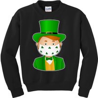 St Pattys Day Quarantine Leprechaun Masked Kids Sweatshirt