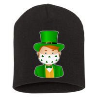 St Pattys Day Quarantine Leprechaun Masked Short Acrylic Beanie