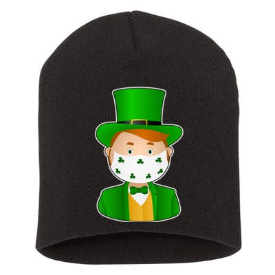 St Pattys Day Quarantine Leprechaun Masked Short Acrylic Beanie