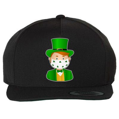 St Pattys Day Quarantine Leprechaun Masked Wool Snapback Cap